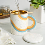 Everlee Speckled Ceramic Mug w/ Tea Infuser & Lid